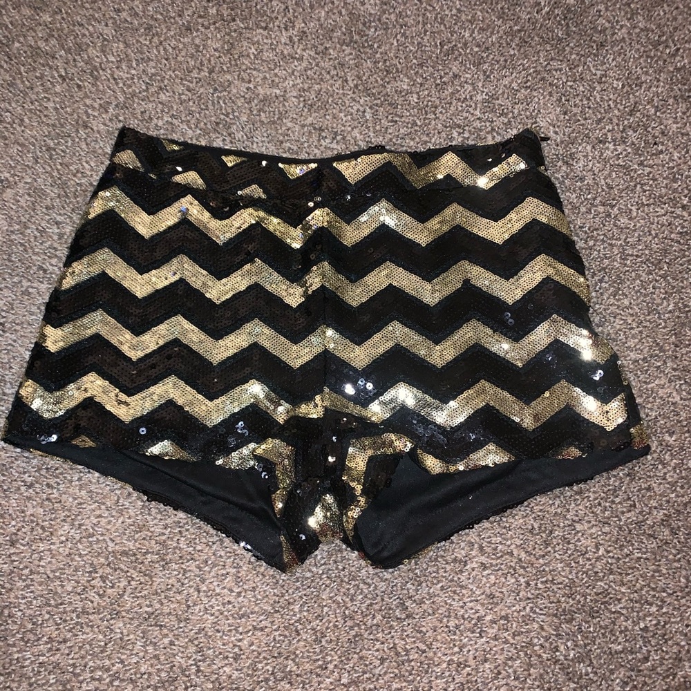Black and Gold sequin shorts